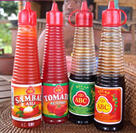 My favourite condiments - you'll find them in most Indonesian eateries 