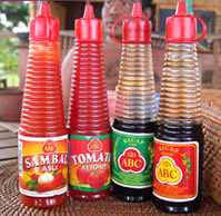 My favourite condiments - you'll find them in most Indonesian eateries 
