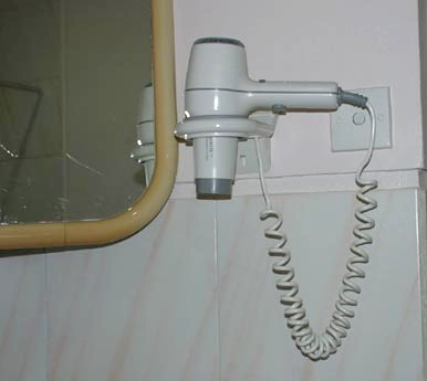 Hairdryer in bathroom